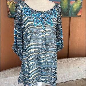 Vintage Collection Blue/Turquoise Tunic NWT MEDIUM